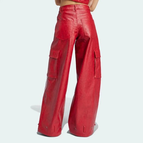 Adidas Red Cargo Pants with Stripes - Picture 3 of 7
